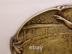 P. Lasserre Olympic Games Paris 1924 Oval Bronze Bowl Salute