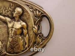 P. Lasserre Olympic Games Paris 1924 Oval Bronze Bowl Salute