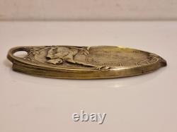 P. Lasserre Olympic Games Paris 1924 Oval Bronze Bowl Salute