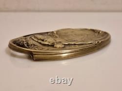 P. Lasserre Olympic Games Paris 1924 Oval Bronze Bowl Salute