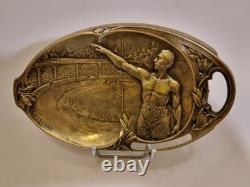 P. Lasserre Olympic Games Paris 1924 Oval Bronze Bowl Salute