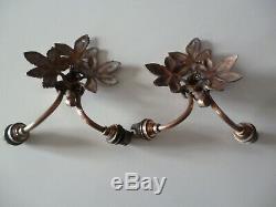 Pair Of Art Nouveau Art Deco Bronze Sconces With The Fruit Of Passions