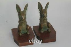 Pair Of Bronze Clasps Rabbit Hippolyte Moreau (52407)
