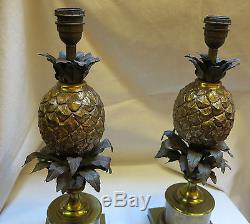 Pair Of Bronze Pineapple Lamps Maison Charles