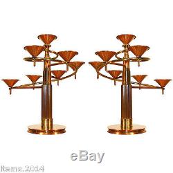 Pair Of Candelabra 1970 Bronze, Brass And Copper