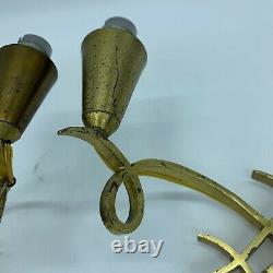 Pair Of Golden Bronze Apps Assigned To Jules Leleu Art Deco