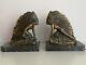 Pair Of Greenhouse Art Deco Books The Indians, Regulates Bronze Patina, Marble Base