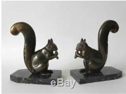 Pair Of Greenhouse-books Squirrels Mr Leducq (1879 1955) Art Deco Art Nouveau