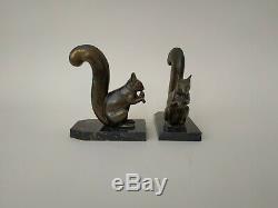 Pair Of Greenhouse-books Squirrels Mr Leducq (1879 1955) Art Deco Art Nouveau