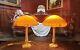 Pair Of Lamps Art Deco Art New Moulded Glass Signed Vianne (bronzelaiton)