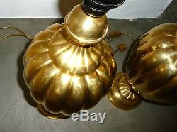 Pair Of Large Lamps Twisted Bronze