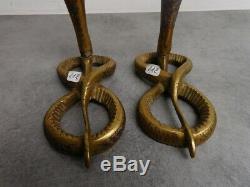 Pair Of Legs Lamp Art Deco Bronze Serpent