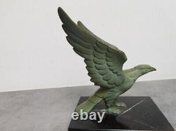 Pair Of Serre Bronze Books Art Deco Green Skate Marble And Bronze