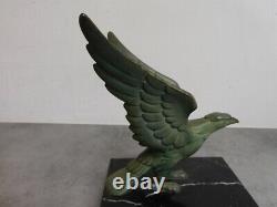 Pair Of Serre Bronze Books Art Deco Green Skate Marble And Bronze