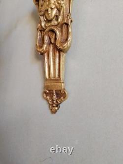 Pair of Antique Art Deco Bronze and Glass Wall Sconces