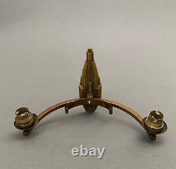 Pair of Art Deco 1930 geometric copper or bronze wall sconces XXth century H6169