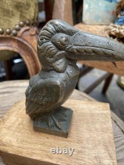 Pair of Art Deco Bookends in Solid Bronze with Toucan Birds