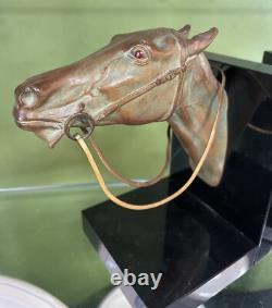 Pair of Art Deco Bronze Patina Horse Bookends