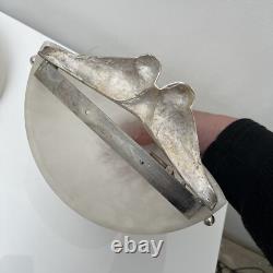 Pair of Art Deco Wall Sconces Alabaster Silvered Bronze Parrot Decor