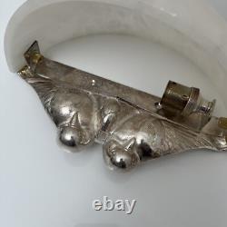 Pair of Art Deco Wall Sconces Alabaster Silvered Bronze Parrot Decor