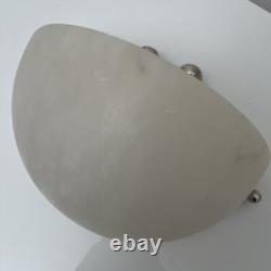 Pair of Art Deco Wall Sconces Alabaster Silvered Bronze Parrot Decor
