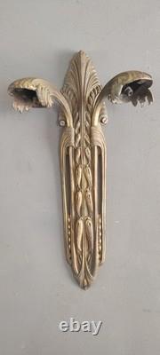 Pair of Art Deco bronze wall sconces signed Maurice Dufrene
