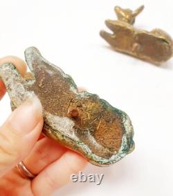 Pair of Bookends Animal Sculpture Reclining Does Bronze Art Deco Greek