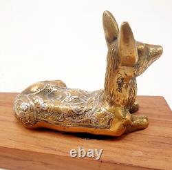 Pair of Bookends Animal Sculpture Reclining Does Bronze Art Deco Greek