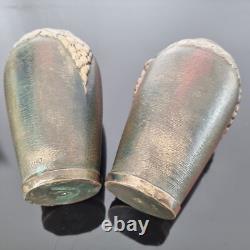 Pair of Bronze Vases Signed HEBERT 1920 ART DECO