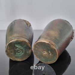 Pair of Bronze Vases Signed HEBERT 1920 ART DECO