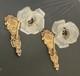 Pair Of Floral Decor Bronze Gilded Wall Sconces Art Nouveau / Art Deco