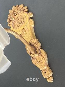 Pair of Floral Decor Bronze Gilded Wall Sconces Art Nouveau / Art Deco