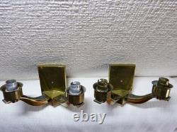 Pair of antique Art Deco bronze wall lamps