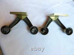 Pair of antique Art Deco bronze wall lamps