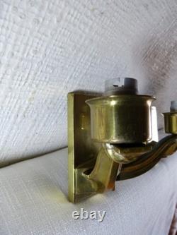 Pair of antique Art Deco bronze wall lamps