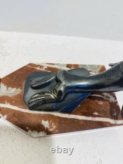 Pair of bookends in marble and bronze signed Hippolyte MOREAU - The Seals