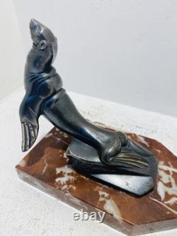 Pair of bookends in marble and bronze signed Hippolyte MOREAU - The Seals