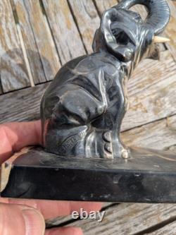 Pair of elephant bookends Art Deco 1930 Moreau bronze régule