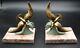 Pair Of Seagull Bookends Deco Birds Regule Bronze Patina