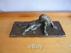 Panther Reclining Bronze Animal Art Nouveau Art Deco, Godchaux, Jouve, Guyot