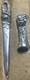 Paper Knife Set + Solid Bronze Seal, Silver-plated, Signed M. Bertin, Art Deco