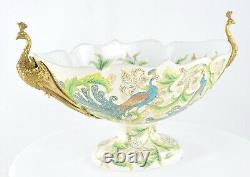 Peacock Bird Centerpiece Bowl Art Deco Art Nouveau Style Porcelain