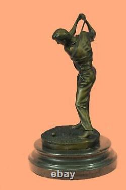 Perfect Swing Golf Golfer Golf Sport Bronze Sculpture Figurine Statue Art Deco