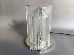 Pierre Davesn Lamp Pressed Glass Molded And Bronze Nickeled Art Deco 1930