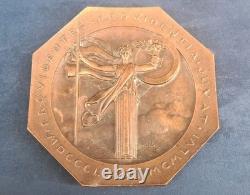 Pierre Turin Art Deco bronze vide-poche medal. Providentia Juvat