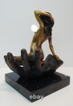 Pin-up Sexy Statue Sculpture, Art Deco Style, Art Nouveau Style, Solid Bronze S