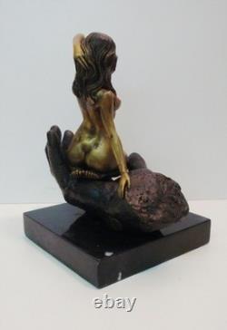 Pin-up Sexy Statue Sculpture, Art Deco Style, Art Nouveau Style, Solid Bronze S