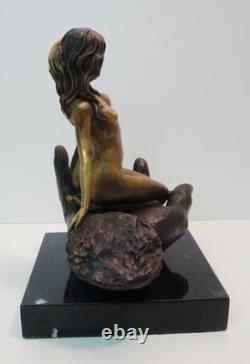 Pin-up Sexy Statue Sculpture, Art Deco Style, Art Nouveau Style, Solid Bronze S
