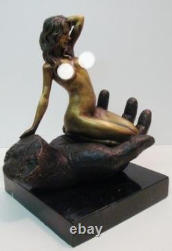 Pin-up Sexy Statue Sculpture, Art Deco Style, Art Nouveau Style, Solid Bronze S