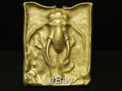 Plate Bronze Animal Art Elephant Copy. Ld. Counter French Art